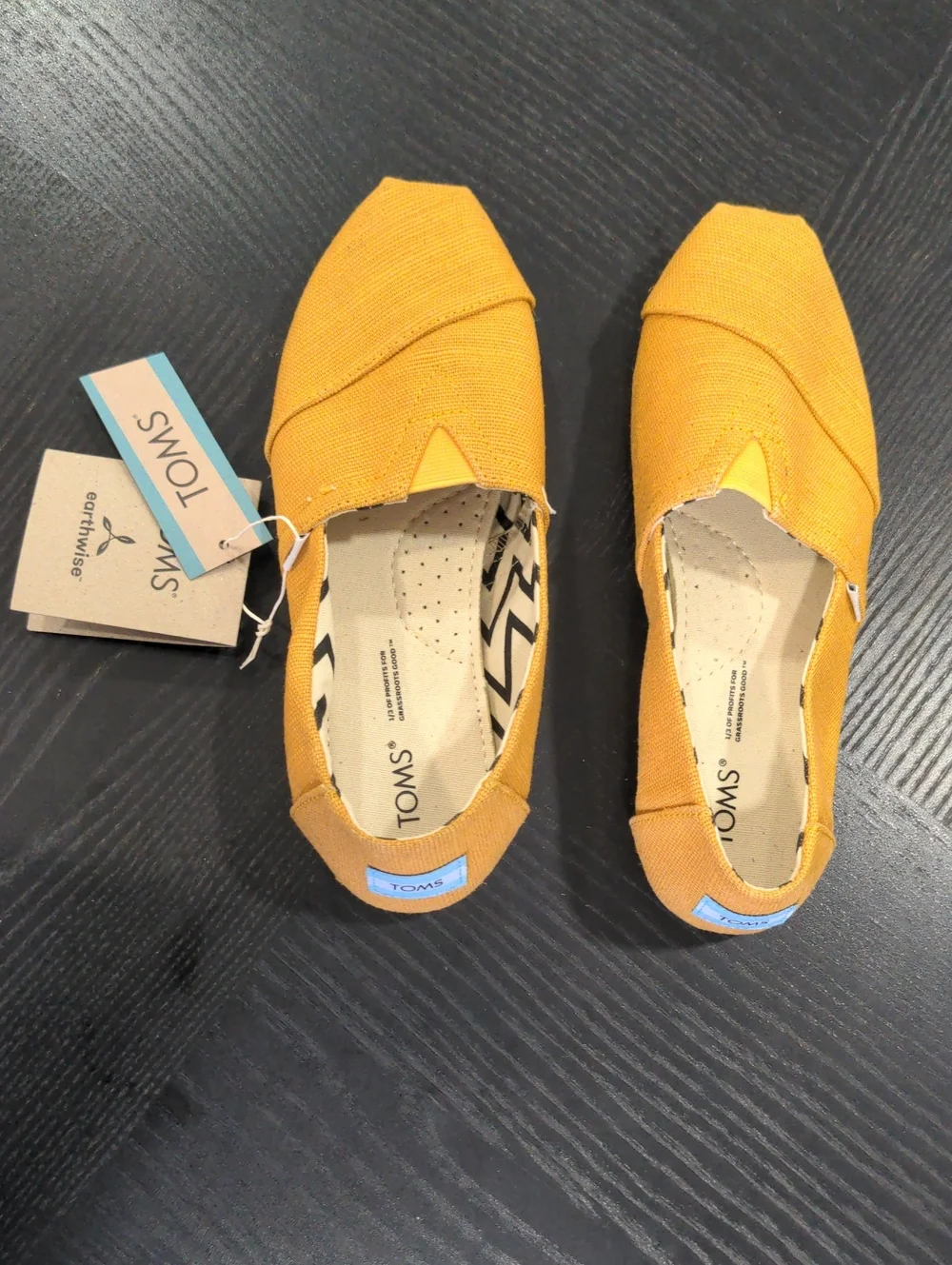 TOMS Women's Mustard Yellow Canvas Slip-Ons